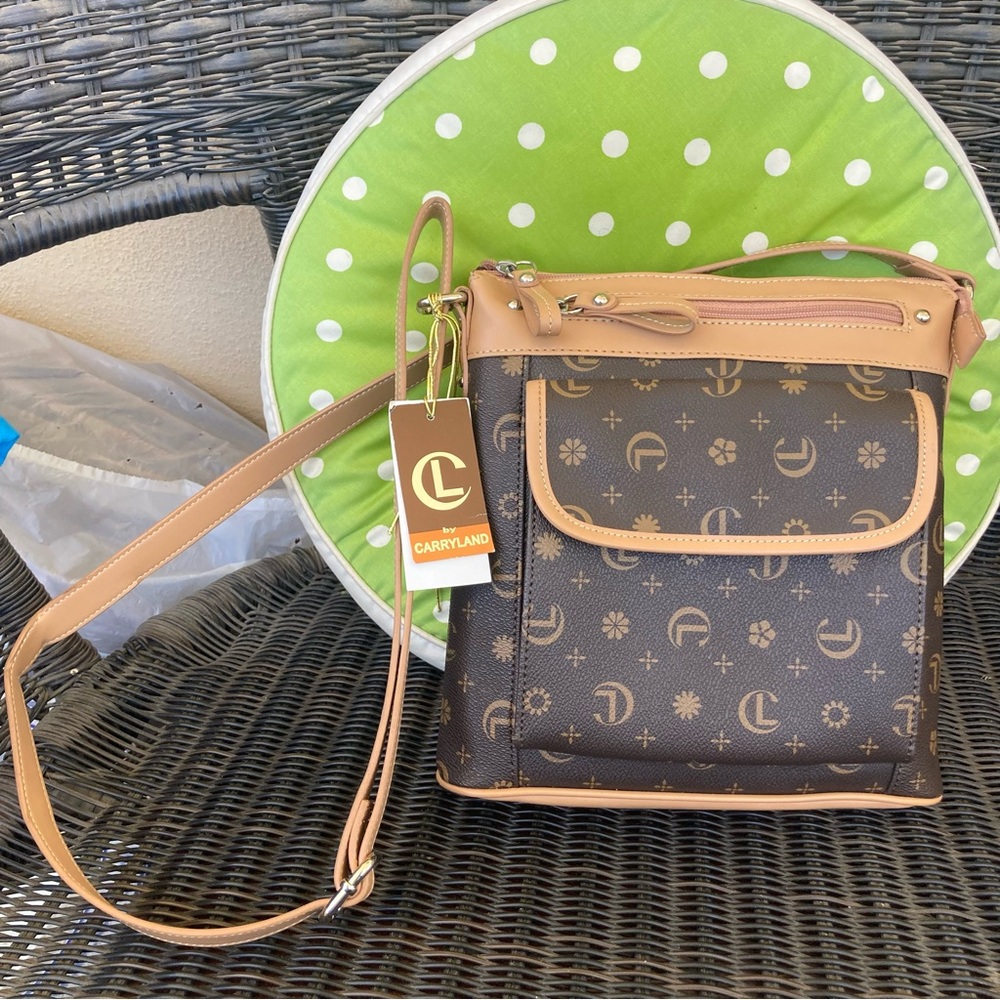 CL by Laundry Brown and Tan Crossbody Bag with Chic Design